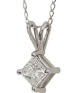   Princess cut Diamond Solitaire Pendant (G H, SI1 SI2)  