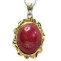 De Buman 18K Yellow Gold and Sterling Silver Ruby Necklace 