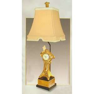  Relico Gold Woman Clock Table Lamp