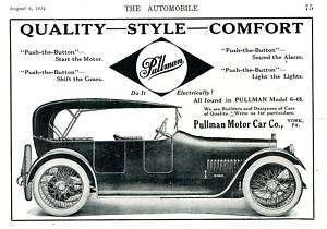 1914 PULLMAN Model 6 48 Motor CAR AD. York, PA  
