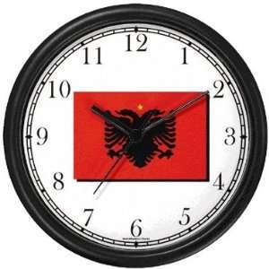  Flag of Albania   Albanian Theme Wall Clock by WatchBuddy 