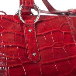 Michael Rome Patent Croco embossed Leather Tote Bag  