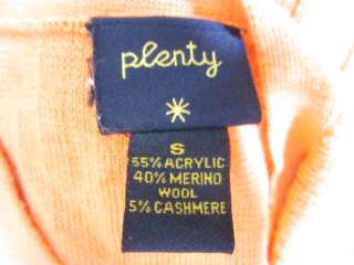 PLENTY Orange Knit Buttoned Long Cardigan Sweater Small  