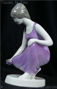 Vintage Hollohaza Hungary Porcelain Art Deco Figurine  