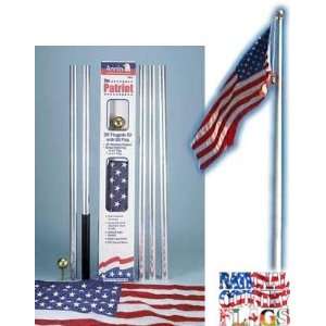  20 Foot Aluminum Sectional In Ground Flag Pole & Flag 