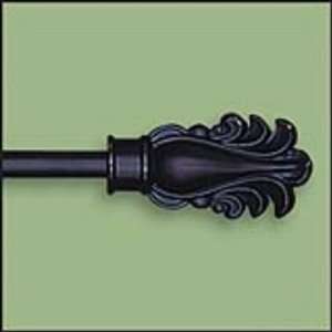   Feather Black Tapestry or Curtain Rod Large 44 108