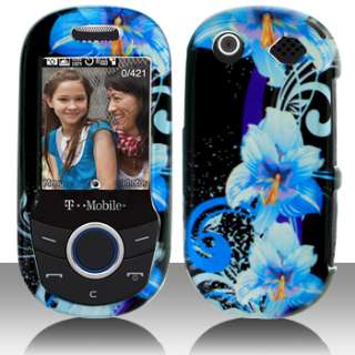 Blue Flowers Protector Hard Cover Case Samsung T249  