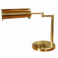 Vintage Nessen Brass Swing Arm Desk Table Lamp  