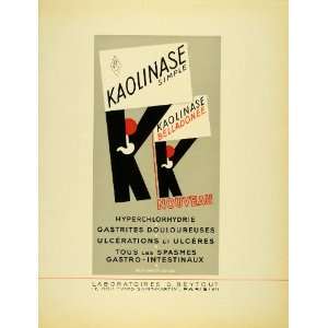  1936 French Lithograph Ad Kaolinase Drug Treatment 