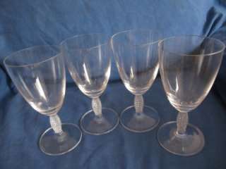   Boch Francesca Crystal Claret Wine Glasses Textured Cut Stem Lot Of 4