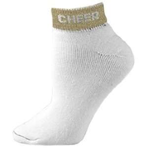   Cheerleaders Cheer Anklet Socks METALLIC GOLD XS