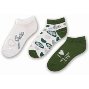   Bare Feet New York Jets Womens 3 Pack Socks Medium