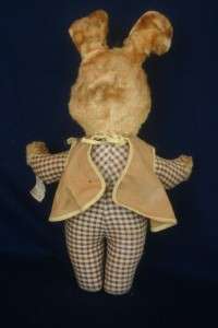 Vintage Gund Rabbit Girl Rabbit Plaid  