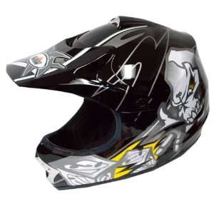  WOW Motocross Youth ATV Dirt Bike Skull MX Helmet, Black,M 