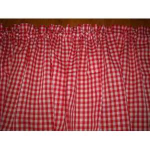  New Custom Made Valance From Red Gingham Fabric 