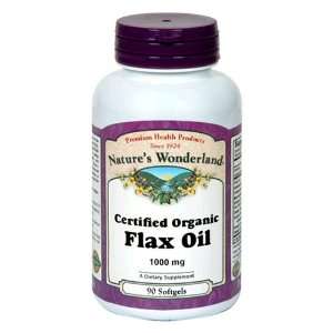  Natures Wonderland Flax Oil, 90 Softgels Health 