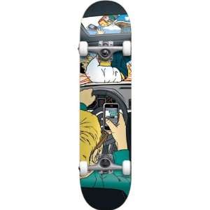 Almost Accidental Text Death Complete 8.0 Grey Teal Skateboarding 