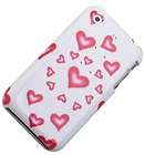   GLITTER RED PINK HEARTS COVER HARD CASE FOR APPLE iPHONE 2G (1st GEN
