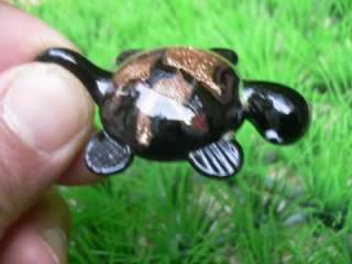 Black & gold Color Lampwork Glass Turtle Pendant J0039  