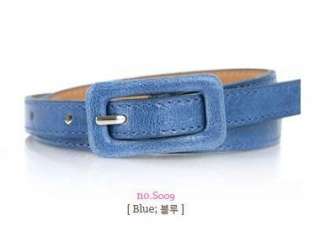 Women Candy color Square buckle PU Leather belt skinny belt 7 colors 