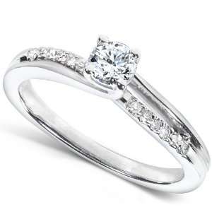  1/3 Carat TW Round Diamond Engagement Ring in 14k White 