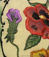 Antique Arts & Crafts Era Hand Embroidery Pillow circa 1910  