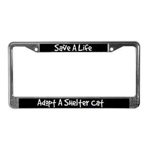 Adopt A Cat Text License Plate Frame by  