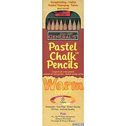 General Pencil Warm Pastel Chalk Pencils (Pack of 8)  