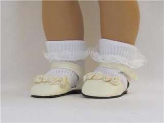 Doll Clothes Shoes w/Roses Ivory Fits American Girl & 18 Dolls  