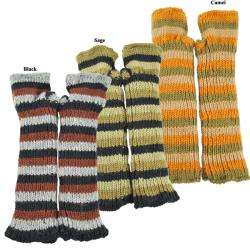Wool Fleece Lined Striped Handwarmers (Nepal)  