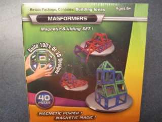 MAGFORMERS 40 PIECE 3 D MAGNETIC SET RED PURPLE NEW IN SEALED PACK ON 