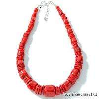 New 18 Bamboo Red Coral Necklace Genuine JAY KING  
