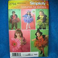 Simplicity 2794 BEE Fairy Witch Toddler Costume Pattern  