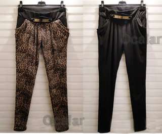 New Korean Women Girls Pensil Long Harem Pants Leopard Casual Skinny 