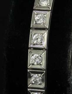   1950s 14K WHITE GOLD 3.0CT VS DIAMOND LINE LINK BRACELET  