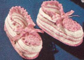 Vintage Baby Sweater Booties Set Shoes Crochet Pattern  