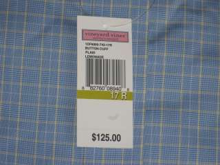 Vineyard Vines Blue Plaid Dress Shirt 17R $125   