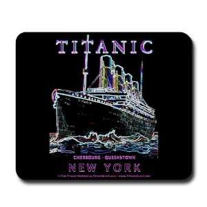  Titanic Black Neon Band Mousepad by  Office 