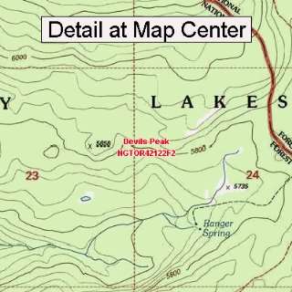   Topographic Quadrangle Map   Devils Peak, Oregon (Folded/Waterproof