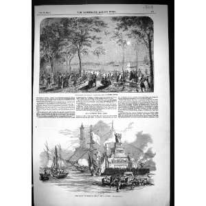  1849 Battery New York America Ships Reception Remains 