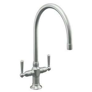   Hirise Stainless Two Handle Kitchen Sink Faucet