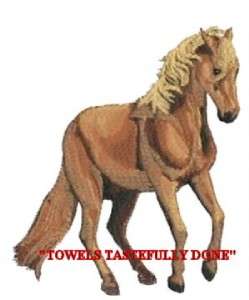 WILD MUSTANG HORSE FULL BODY  2 EMBROIDERED HAND TOWELS by Susan 