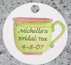 20 Personalized Teacup Favor Gift Tag Bridal Tea Shower  