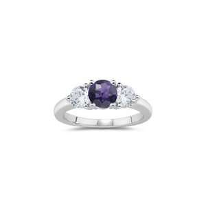  0.66 Cts Diamond & 0.70 Cts Amethyst Ring in 14K White 