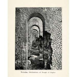  1910 Print Ancient Temple Jupiter Terracina Italy 