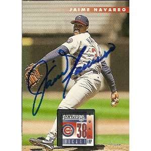  Jaime Navarro Signed Chicago Cubs 1996 Donruss Card 