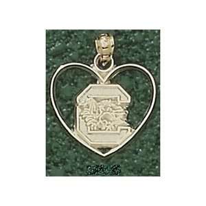  Anderson Jewelry South Carolina Gamecocks Heart Gold Charm 
