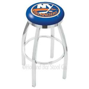 New York Islanders Logo Chrome Swivel Bar Stool Base with Flat Accent 