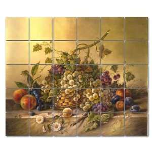 Fruit Bouquet by Corrado Pila, ceramic tiled mural 25.5 x 21.25 by 