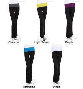   Band Fold Over Yoga Pants (Good Quality) VARIOUS COLOR SIZE  
